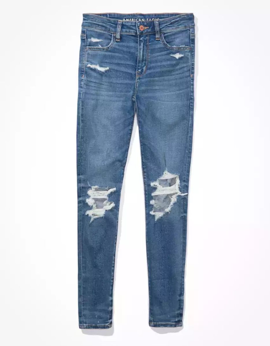 Jean American Eagle AE Ne(x)t Level Ripped High-Waisted Jegging Multicolore Femme | GJC-20415974